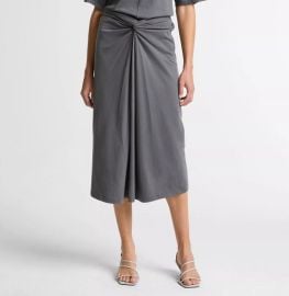 Cotton Fixed-Wrap Skirt at Vince
