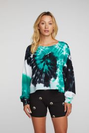 Cotton Fleece Crewneck Pullover with Rib chaser at Chaser