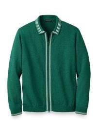 Cotton Full Zip Polo Paul Fredrick at Paul Fredrick