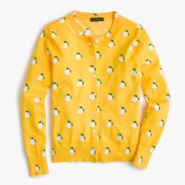 Cotton Jackie cardigan sweater in lemon print at J. Crew