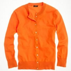 Cotton Jackie cardigan sweater in tangerine at J. Crew