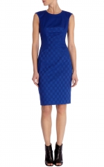 Cotton Jacquard Shift Dress at Karen Millen