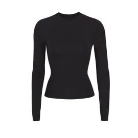 Cotton Jersey Long Sleeve T-Shirt - Soot at SKIMS