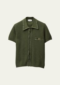 Cotton Knit Button-Down Sweater at Bergdorf Goodman