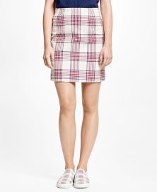 Cotton Large Plaid Skirt at Brooks Brothers