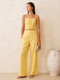 Cotton Linen Lace Trim Cami Top amp Pants Set COMMENSE at Commense