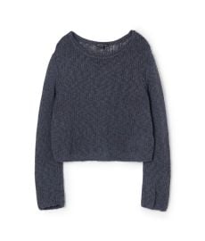 Cotton Linen Openwork Crew Neck Pullover at James Perse