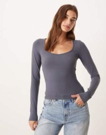 Cotton On hold me long sleeve t-shirt in blue at ASOS