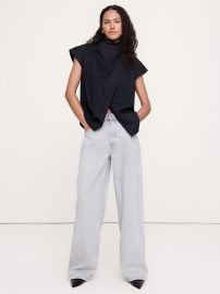 Cotton Poplin Cowl Neck Tunic at Banana Republic