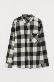 Cotton Shirt - Blackwhite plaid - Ladies  HampM US at H&M