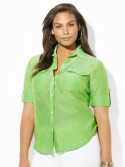 Cotton Silk Work Shirt at Ralph Lauren