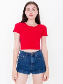 Cotton Spandex Jersey Crop Tee at American Apparel