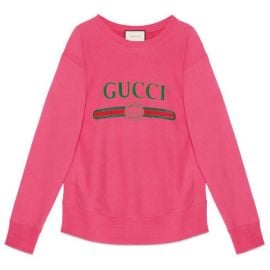 Cotton Sweatshirt with Gucci Logo by Gucci at Gucci