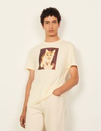 Cotton T-shirt with imagery - T-shirts  Polos   Paris at Sandro