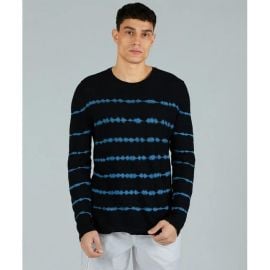 Cotton Tie Dyed Stripe Destroyed Long Sleeve Tee by ATM Anthony Thomas Melillo at Walmart