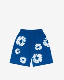 Cotton Wreath Sweatshorts Blue at Denim Tears