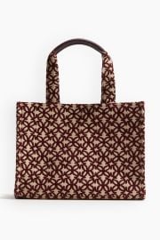 Cotton-blend Tote Bag - Light beigeburgundy patterned - Ladies HampM US at H&M