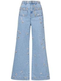 Cotton denim wide jeans wcrystals - Patbo - Women Luisaviaroma at Luisaviaroma