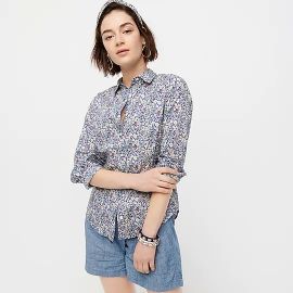 Cotton poplin perfect shirt in Liberty at J. Crew