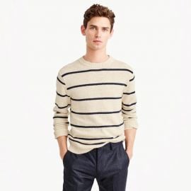 Cotton-wool crewneck sweater in wide stripe by J. Crew at J. Crew