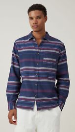 CottonOn Menaposs Camden Long Sleeve Shirt Button Down Collar Navy Stripe Size S eBay at eBay