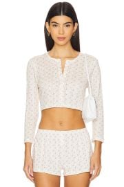 Cou Cou Intimates The Cropped Cardi In English Rose at Revolve