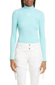 Courrèges Mock Neck Rib Sweater at Nordstrom