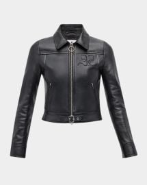 Courreges Buckle Leather Biker Jacket at Neiman Marcus