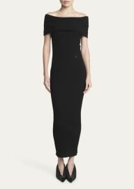 Courreges Long Off-Shoulder Twist Ribbed Dress - at Bergdorf Goodman