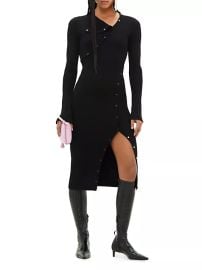 Courreges Multi Styling Rib Knit Long Sleeve Midi Dress at Saks Fifth Avenue