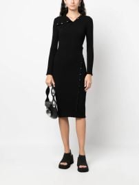 Courreges Multi Styling Rib Knit Long Sleeve Midi Dress at Farfetch