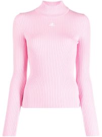 Courreges logo patch ribbed knit jumper at Farfetch