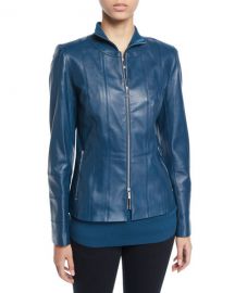 Courtney Lambskin Leather Jacket by Lafayette 148 at Berfdorf Goodman