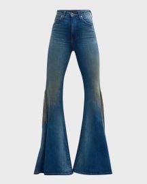 Cout De La Liberte Heidi Embellished Super High Rise Bell Bottom Jeans at Neiman Marcus