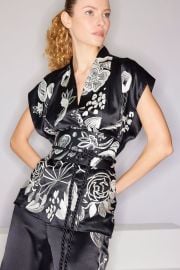 Couture Nouveau Embroidered Silk Vest at Natori