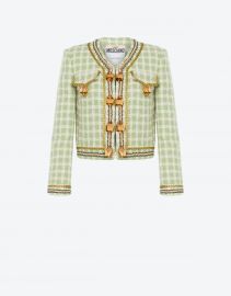 Cowbells two-tone tweed jacket   Official Online Shop at Moschino