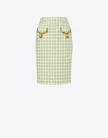 Cowbells two-tone tweed skirt   Official Online Shop at Moschino