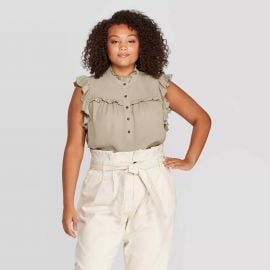 Cowl Neck Ruffle Detailed Blouse at Target