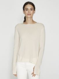 Cowl back cashmere sweater at Halston