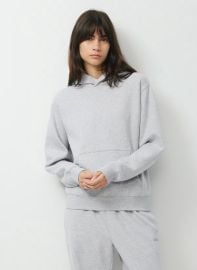 Cozy Sweatfleece Perfect Hoodie in Heather Chrome at Aritzia