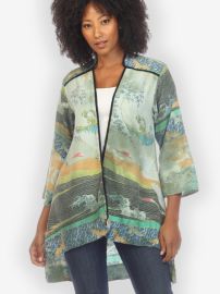 Crane Flying Sky Green Tie Dye Dynasty Jacket CITRON CLOTHING at Citron