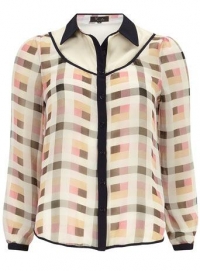 Cream Check Shirt at Dorothy Perkins