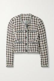 Cream Citrane houndstooth cotton-blend tweed jacket  VERONICA BEARD  NET-A-PORTER at Net a Porter