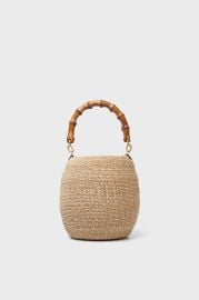 Cream Pot De Miel Bag with Bamboo Handle at Tuckernuck