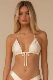 Cream Silkie Emma Bikini Top at Montce