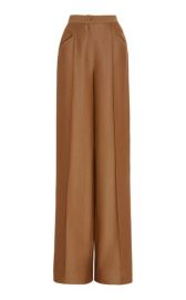 Creased Wool-Silk Twill Wide-Leg Pants at Moda Operandi