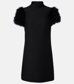 Crepe Couture feather-trimmed minidress at Mytheresa