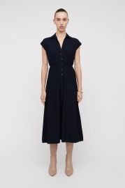 Crepe Knit Shirt Dress Navy Scanlan Theodore US at Scanlan Theodore