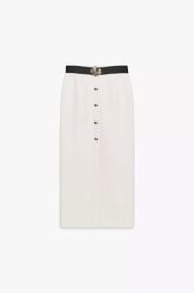 Crepe Midi Skirt with Belt at Zara