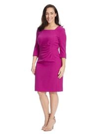 Crepe Sheath Dress In Bright Beet Tahari ASL Gwynnie Bee Rental Subscription at Gwynnie Bee